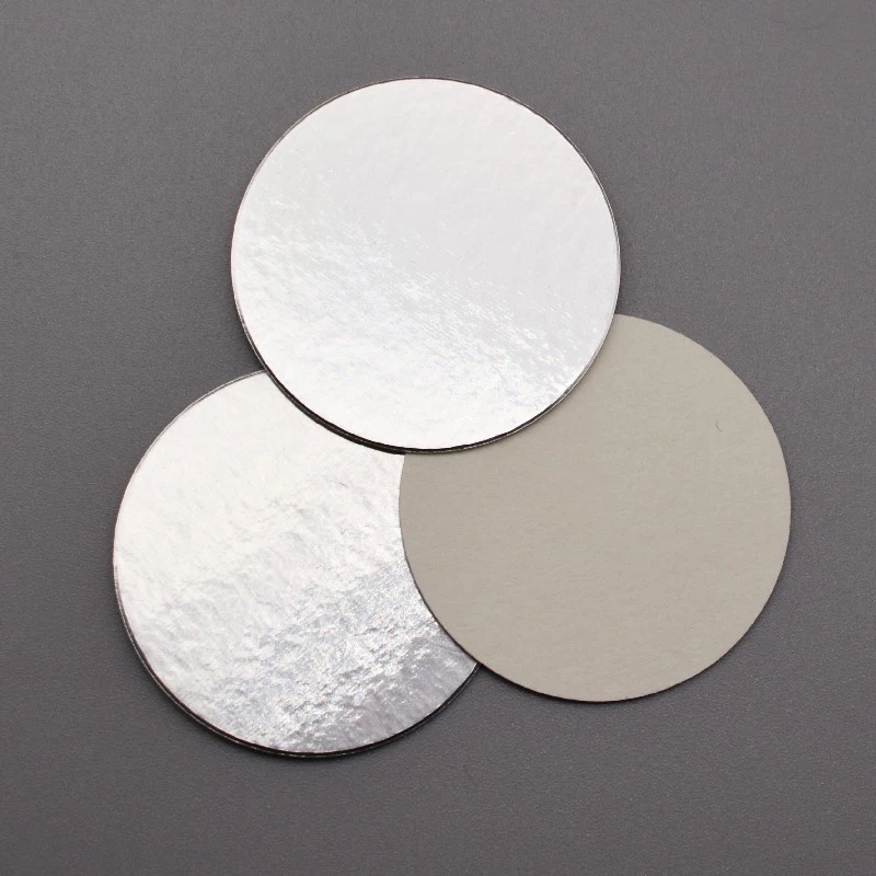Customized Size Aluminum Foil Induction Heat Seal Liner With Papercard For PE, PET, PP, Glass Bottle